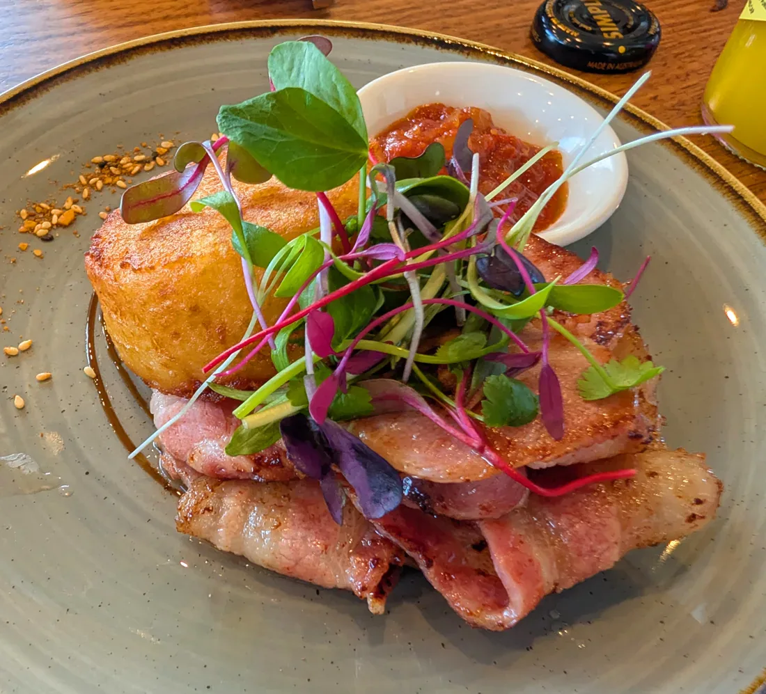 A restaurant dish finished with Little Roots microgreens